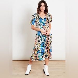 LIKE NEW ⭐️ ASOS Influence Puff Sleeve Midi Dress in Floral Print